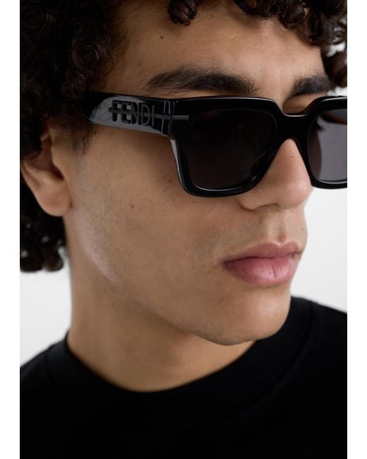 Fendi Gray Graphy Sunglasses for men