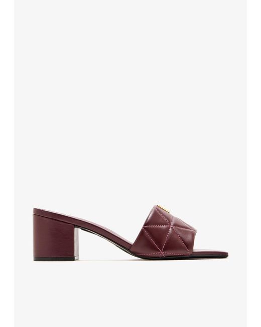 SCHUTZ SHOES Red Quilted Slide Sandals