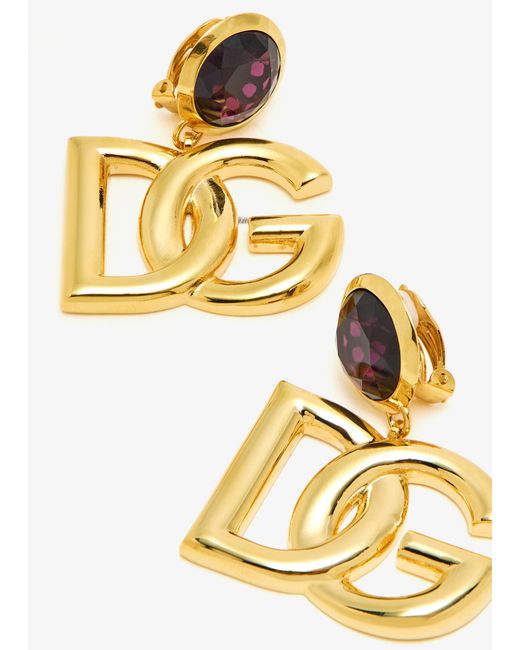 Dolce & Gabbana Metallic Dg Logo Clip-On Earrings