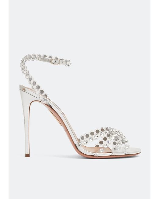 Aquazzura White Tequila Plexi Sandals