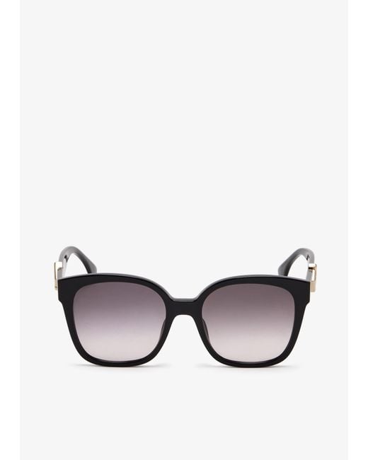 Fendi Black Ff Diamonds Square Sunglasses