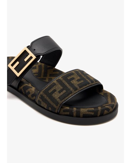 Fendi Black Ff Feel Slides