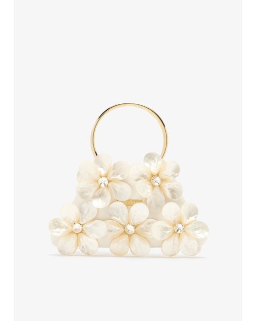 Vanina Natural Fleurs Blanches Handbag