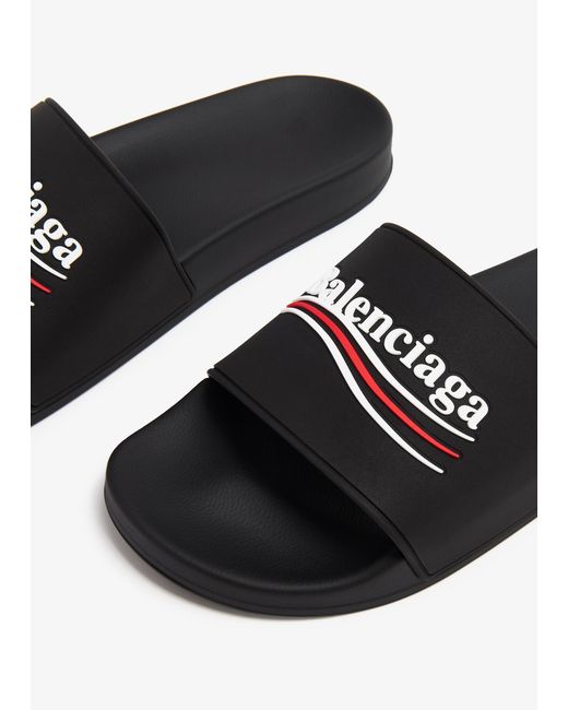 Balenciaga White Pool Slides for men