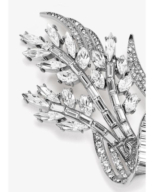 Dolce & Gabbana White Rhinestone Brooch for men
