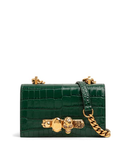 Alexander McQueen Green Mini Jeweled Satchel
