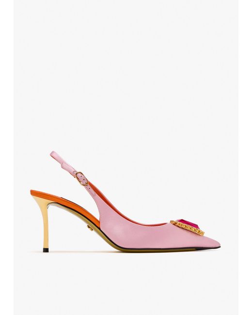 Dolce & Gabbana Pink Embellished Satin Pumps