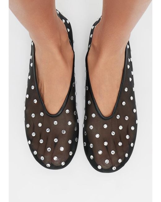 Khaite White Marcy Ballerina Flats