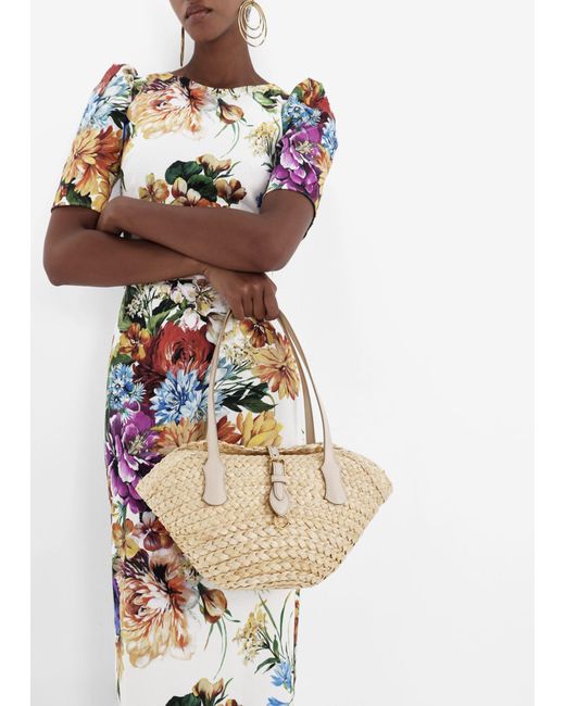 Dolce & Gabbana Natural Braided Raffia Shoulder Bag