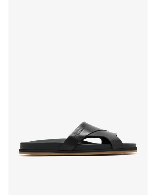 Santoni White Leather Sandals for men