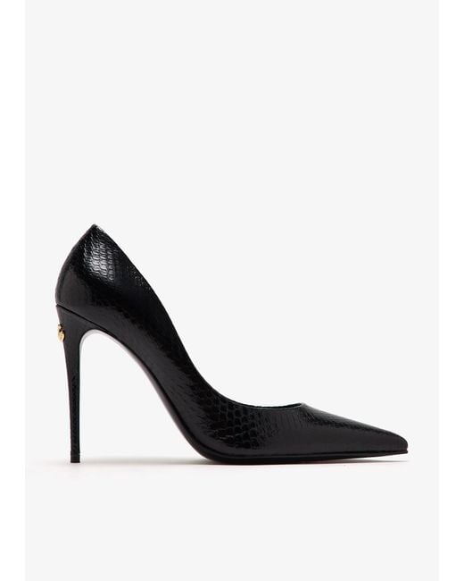 Dolce & Gabbana Black Python Skin Pumps