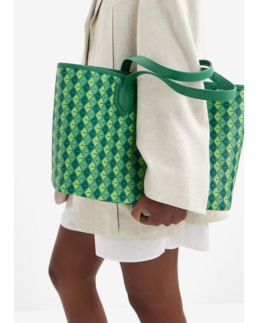 Vonto Green Monogram Tote Bag