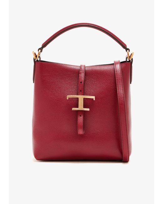 Tod's Red T Timeless Mini Bucket Bag