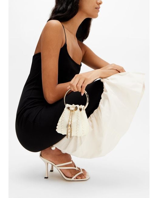Jimmy Choo Natural Micro Bon Bon Bucket Bag