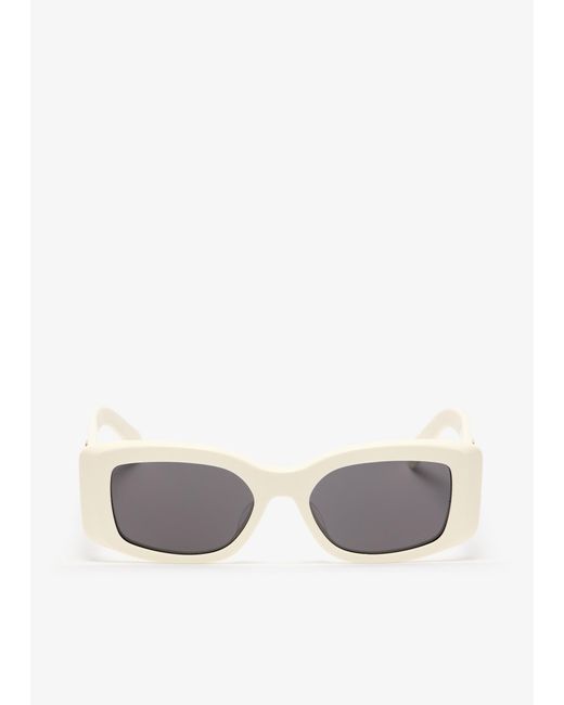 Céline White Maxi Triomphe Rectangular Sunglasses