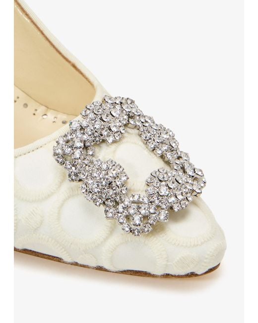 Manolo Blahnik White Hangisi Pumps