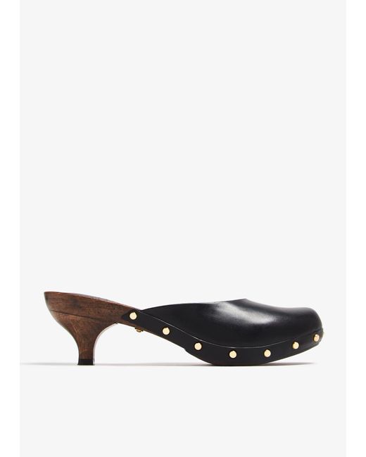 Chloé White Leather Clogs