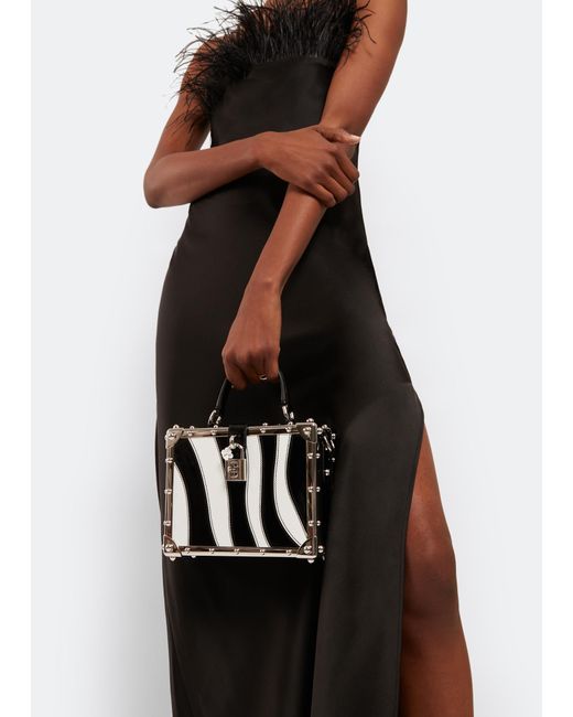 Dolce & Gabbana Black Patchwork Zebra Box Bag