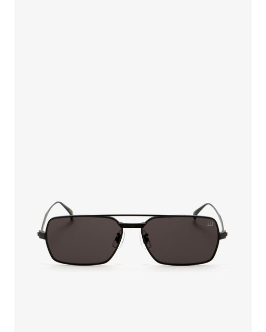 Dunhill Black Rollagas Rectangular Sunglasses for men