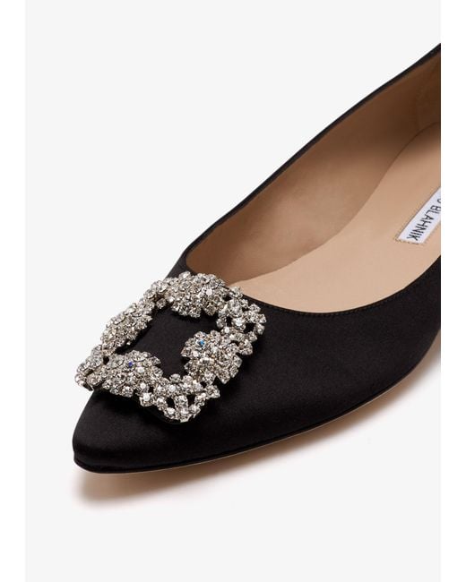 Manolo Blahnik White Hangisi Ballerina Flats