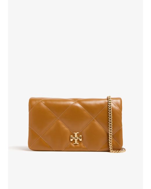 Tory Burch Natural Kira Diamond Quilt Chain Wallet
