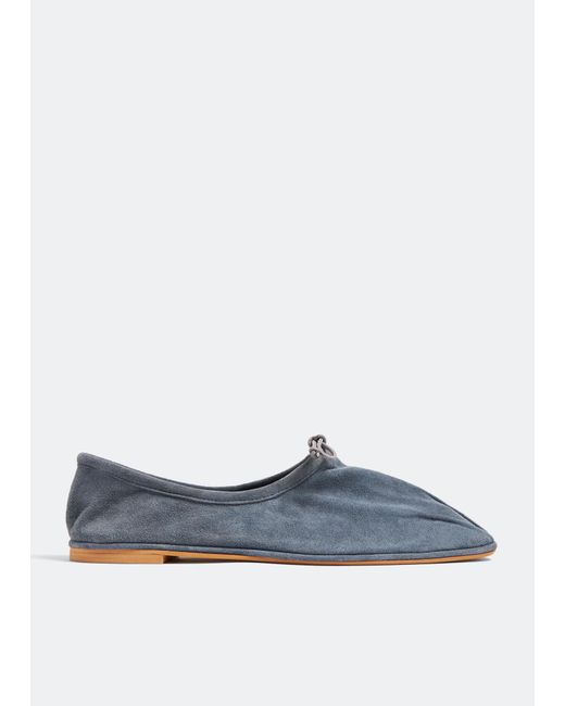RAMLA Blue Squared-Tip Ballet Flats