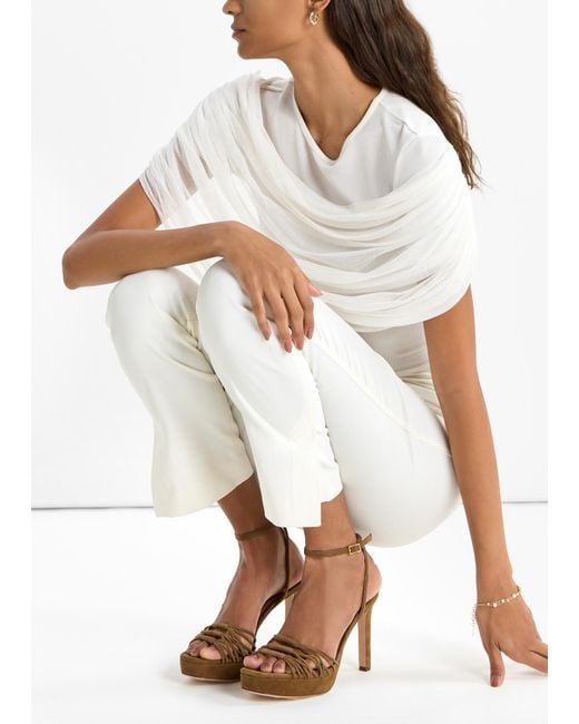 Veronica Beard White Beverlee Platform Sandals