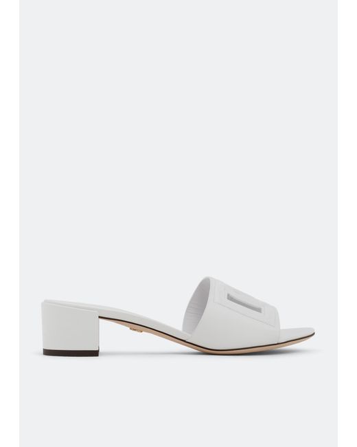 Dolce & Gabbana White Dg Millennials Logo Sandals