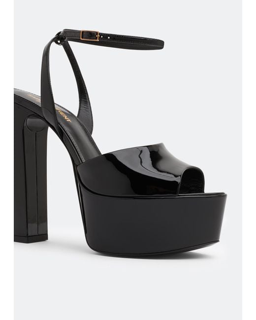 Saint Laurent White Jodie Platform Sandals