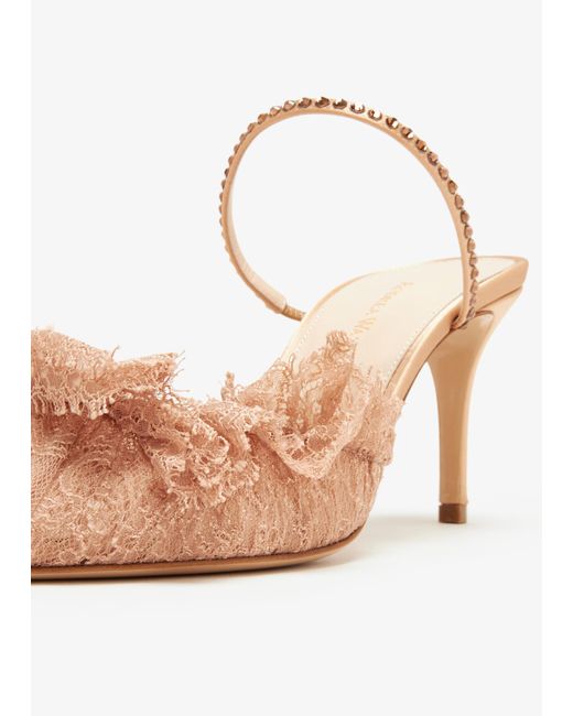 Andrea Wazen Pink Franca 75 Mules