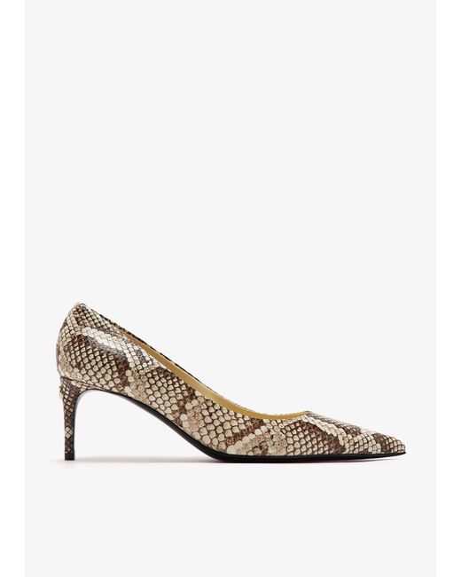 Dolce & Gabbana White Python Skin Pumps