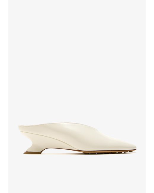 Bottega Veneta White Jet Mules