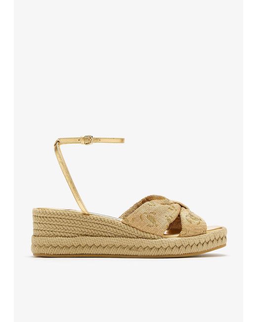 Jimmy Choo Natural Aella Wedge Sandals