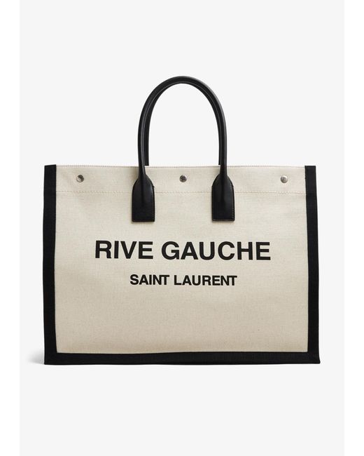 Saint Laurent Natural Rive Gauche Large Tote Bag for men