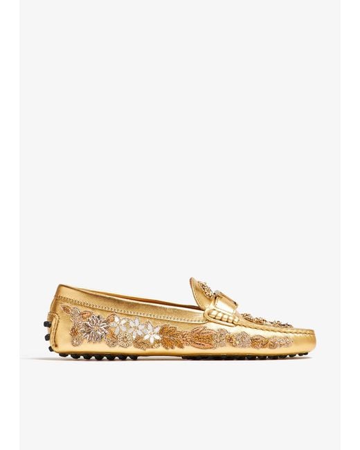 Tod's Natural X Rahul Mishra Gommino Loafers