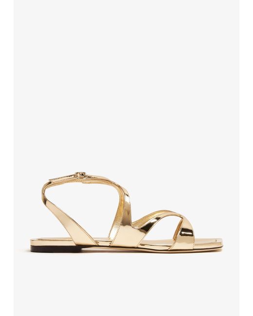 Jimmy Choo Natural Ayla Flat Sandals