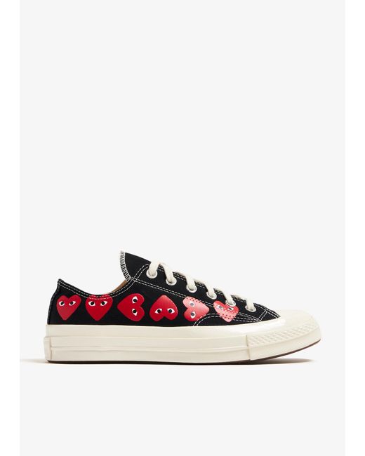 Comme des Garçons White Play X Converse Chuck 70 Multi Heart Sneakers