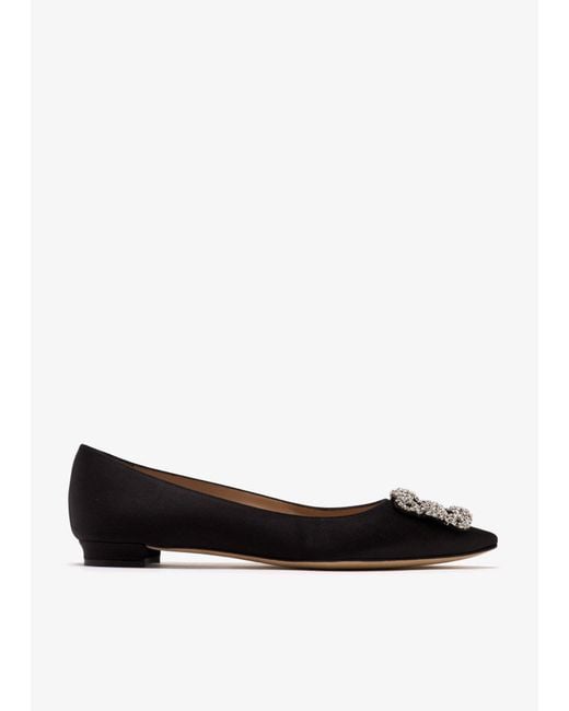 Manolo Blahnik White Hangisi Ballerina Flats