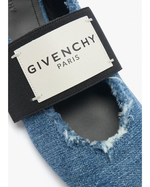 Givenchy Blue Sliced Square Ballerinas