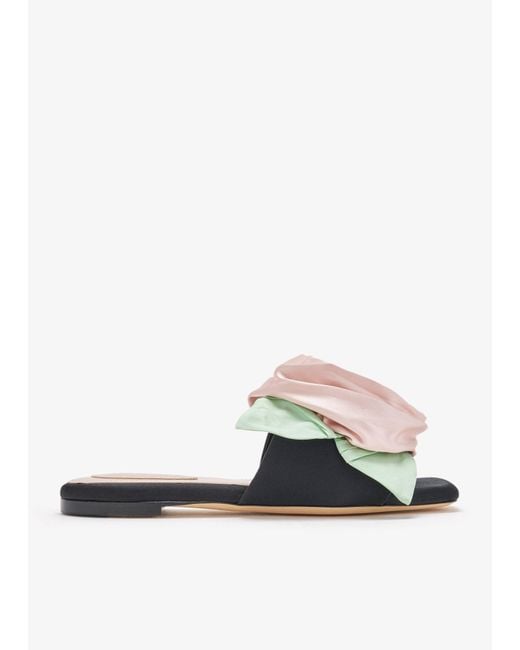 Simone Rocha White Pressed Rosette Slide Sandals