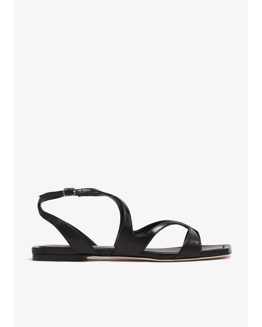 Jimmy Choo White Ayla Flat Sandals