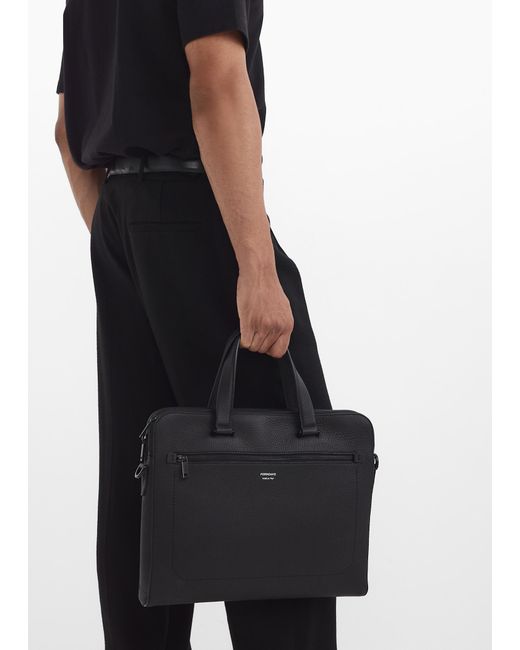Ferragamo Black Firenze Briefcase for men