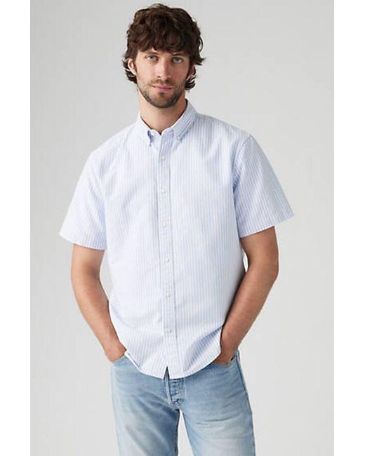 Levi's Short Sleeve Authentic Button Down Shirt in het White voor heren