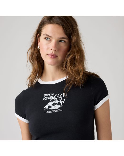 Levi's Blue Graphic Essential Ringer Baby Tee