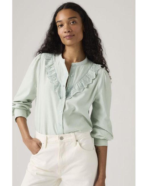 Levi's Jane Eyelet Blouse in het Gray