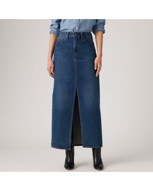 Falda Column Levi's de color Blue
