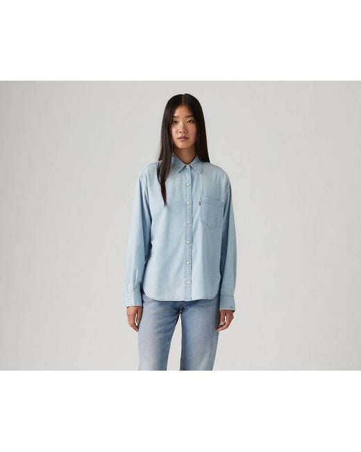 Camicia Harlie Boyfriend di Levi's in Blue