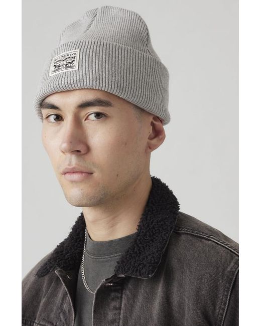 Levi's Gray Backpatch Beanie for men