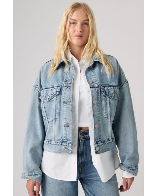 Levi's Blue Loose Crop Trucker Jacket