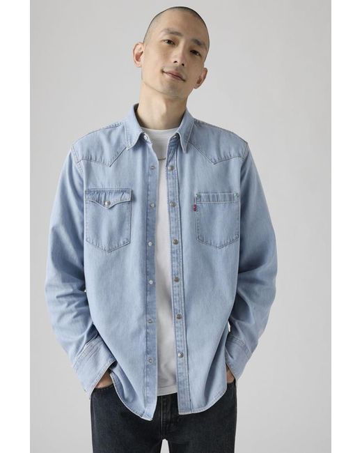 Levi's Blue Barstow Special Edition Standard Fit Western Shirt for men